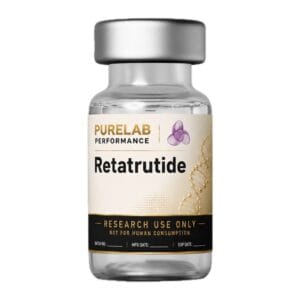 Retatrutide research peptide vial in 5 mg, 15 mg and 20 mg sizes — PureLab Performance